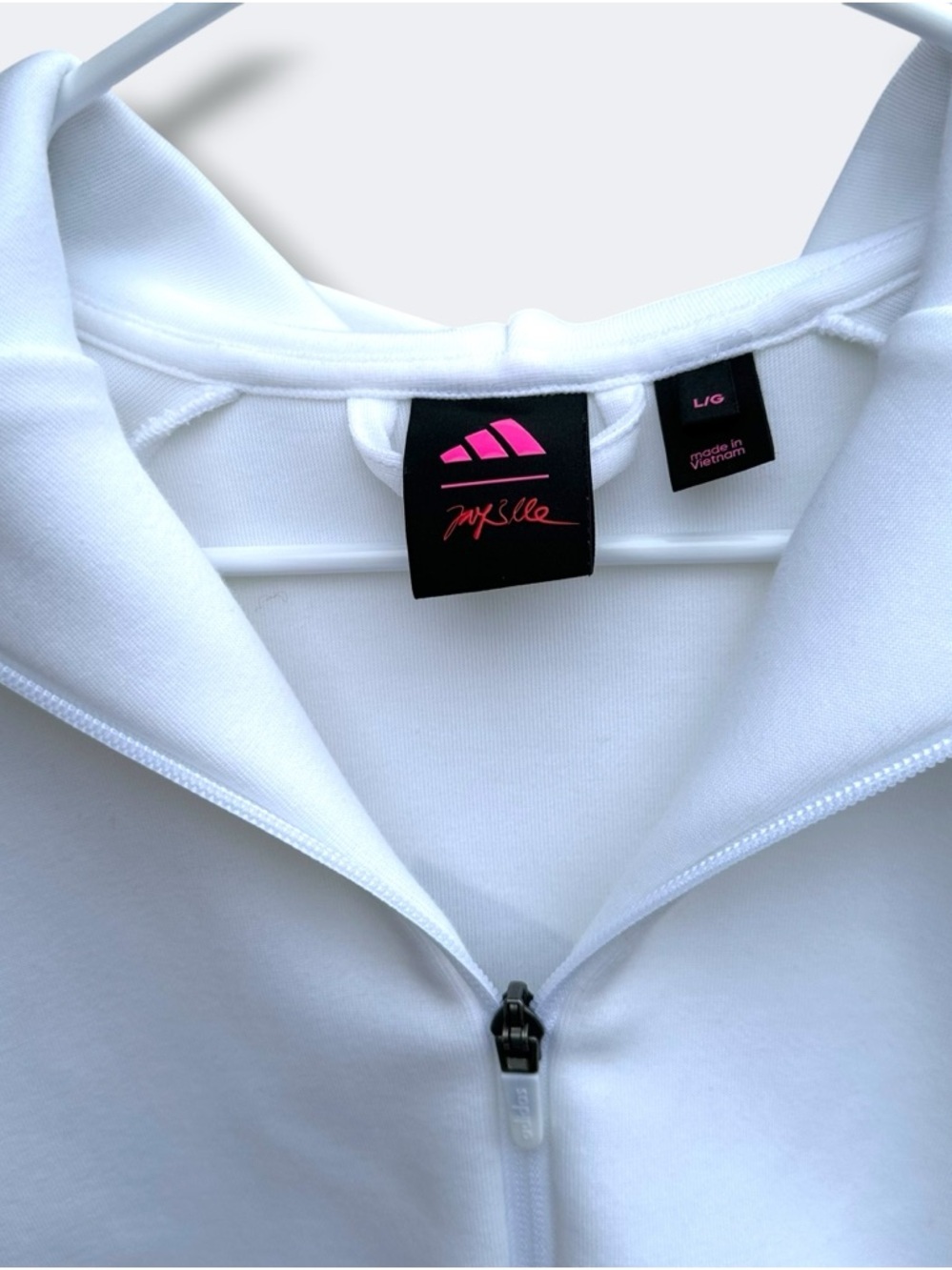 NWOT adidas x JAY3LLE Knit Golf Full Zip Hoodie White Purple Johan Lindeberg L - Picture 3 of 14